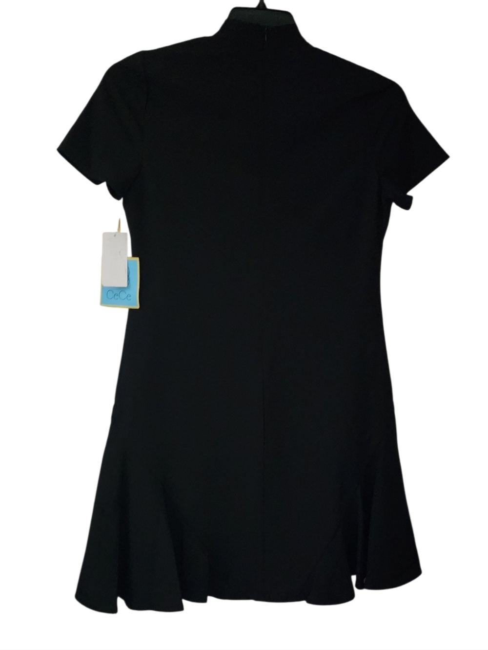 CeCe Black Short Sleeve Dress Size 6 Petite NWT - Picture 3 of 8